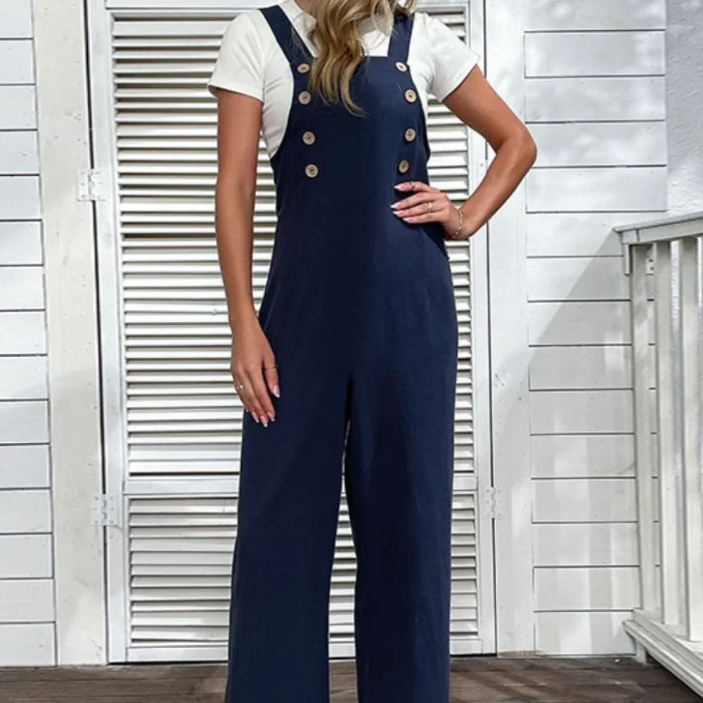 Light Up Your Life Buttoned Straight Leg Overalls - Picture 8 of 8